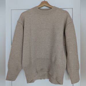 Commense Women's Beige Crewneck Sweater